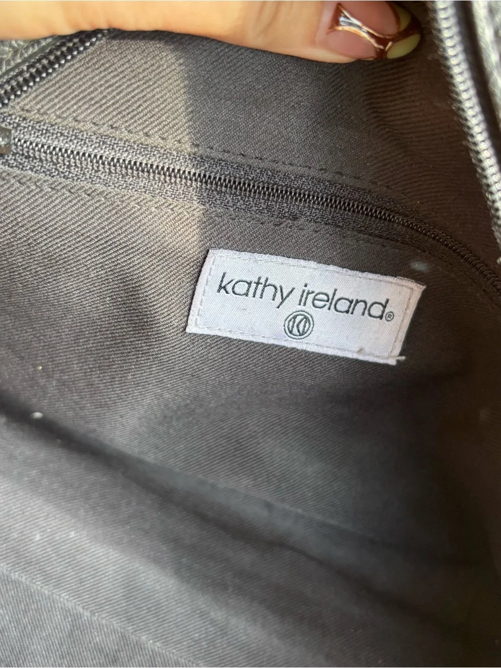 Kathy Ireland Black Structured Shoulder Bag